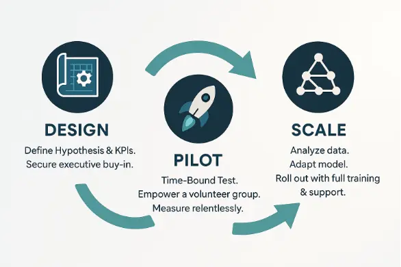 Figure 3: The Experimentation Engine – A low-risk, high-learning approach to transformative change.