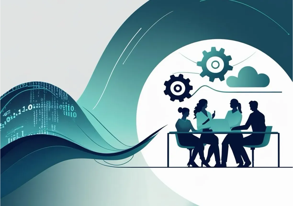 Illustration of a technology-enabled team coordinating reliable delivery.