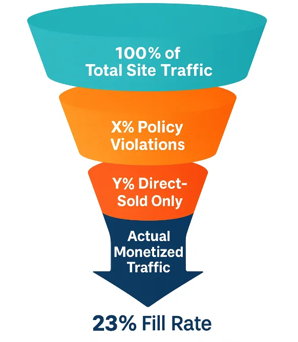 Figure 1: The Leaky Bucket – How policy issues and a direct-only strategy severely limit monetization potential.